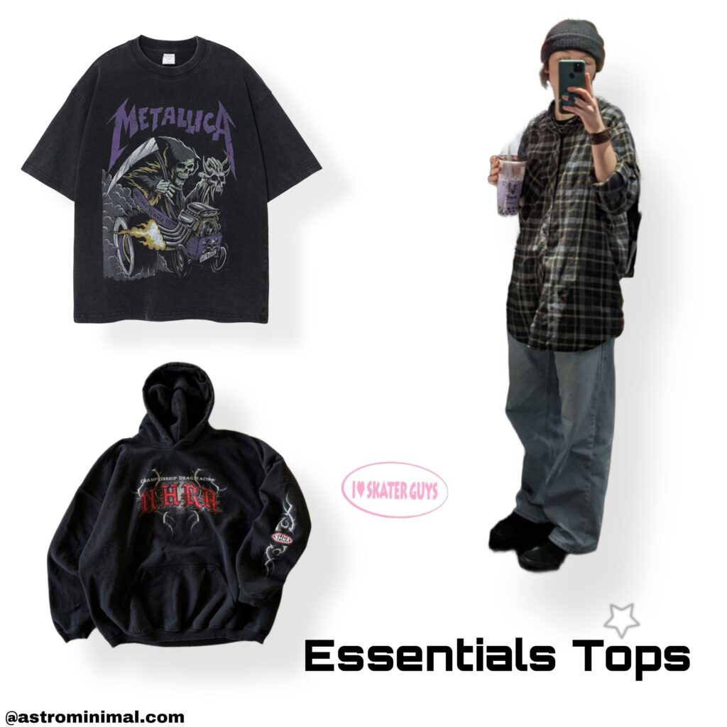 Skater boy style essentials tops